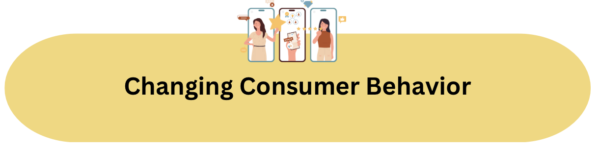 A graph showing a shift in consumer behavior. The graph displays changing trends and preferences among consumers